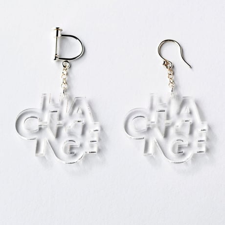 “CHANGE” earring or pierce（Mirror / Clear / F. Yellow Green）