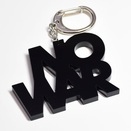 “NO WAR” key ring - Small (Clear / F. Ultra Red /  Black）