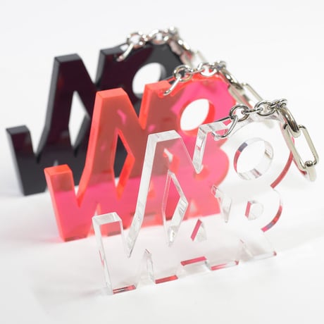 “NO WAR” key ring - Small (Clear / F. Ultra Red /  Black）