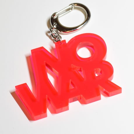“NO WAR” key ring - Small (Clear / F. Ultra Red /  Black）