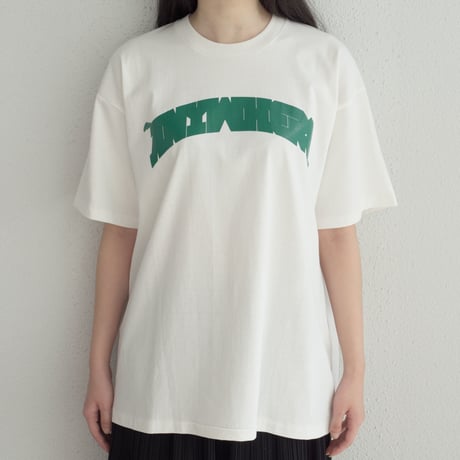 “ANYWHERE” T shirt (Ecru/Green Print)
