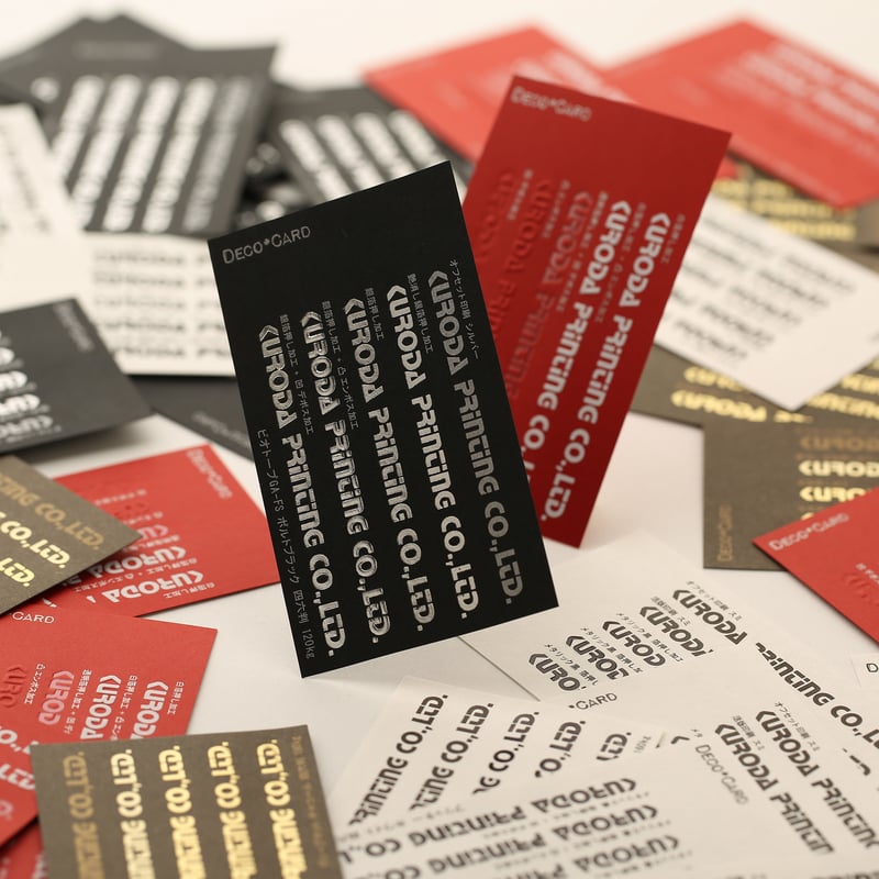 印刷加工見本（オフ・箔・凸凹）＜4種＞ | Deco Card SHOP