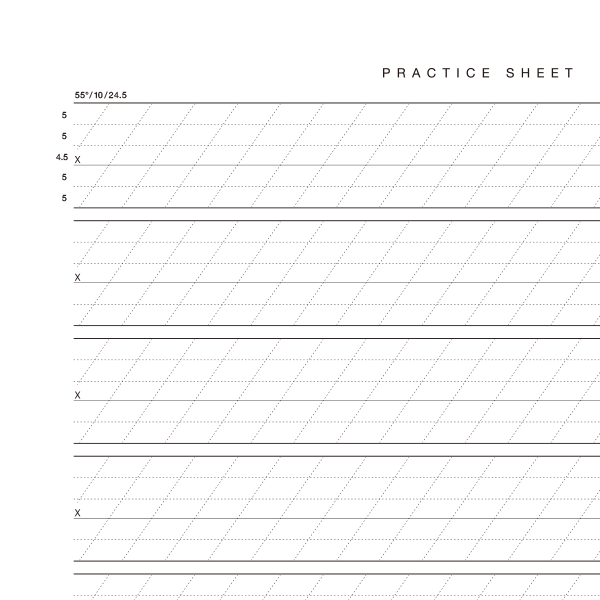 カリグラフィー 講座 テキスト＆練習帳＆ガイドシート カリグラフィー