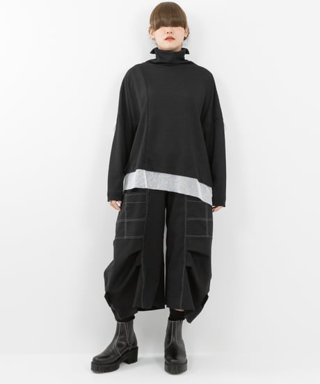 Basic Rin タックタックパンツ〈冬の黒〉 【ご注文いただいてからの制作】