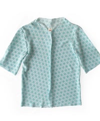 燐シャツMen's〈ちりめん麻の葉 水色〉