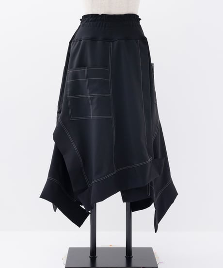 バックラップパンツ〈黒ポリエステル〉