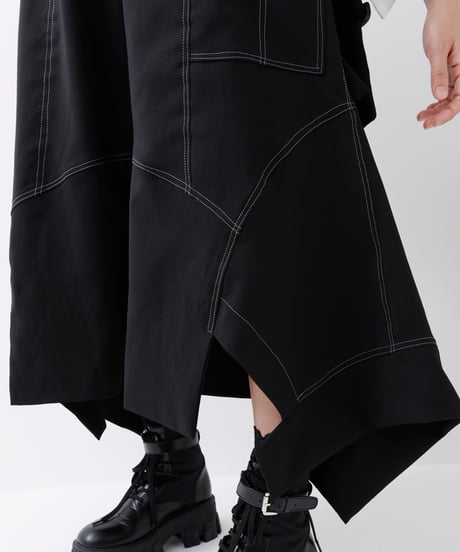 バックラップパンツ〈黒ポリエステル〉
