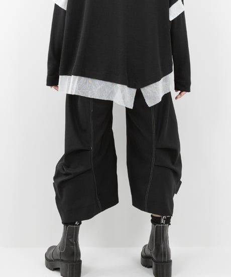 Basic Rin タックタックパンツ〈冬の黒〉 【ご注文いただいてからの制作】