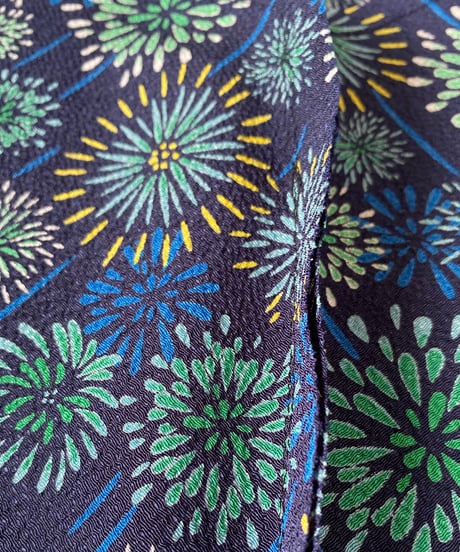 燐シャツ七分袖 〈ちりめん花火 青〉