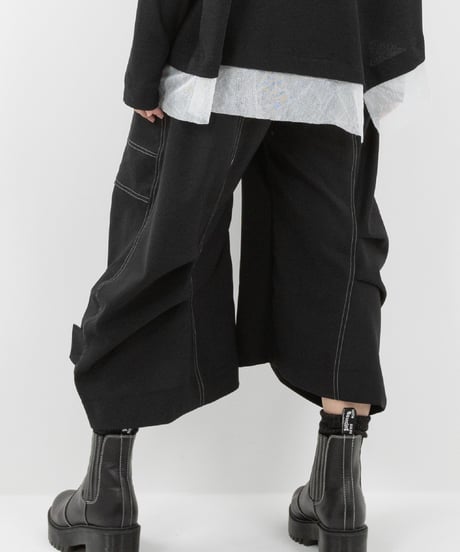 Basic Rin タックタックパンツ〈冬の黒〉 【ご注文いただいてからの制作】