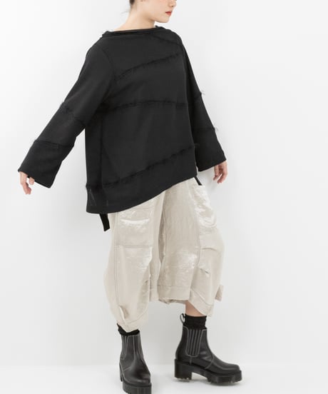 Basic Rin タックタックパンツ〈サテン白〉【ご注文いただいてからの制作】