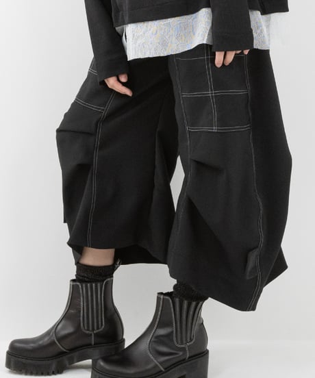 Basic Rin タックタックパンツ〈冬の黒〉 【ご注文いただいてからの制作】