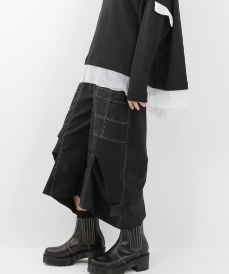 Basic Rin タックタックパンツ〈冬の黒〉 【ご注文いただいてからの制作】