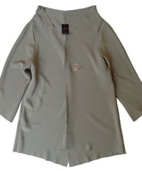 燐シャツ 七分袖 〈ちりめん ぎんねず色〉