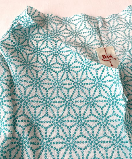燐シャツMen's〈ちりめん麻の葉 水色〉