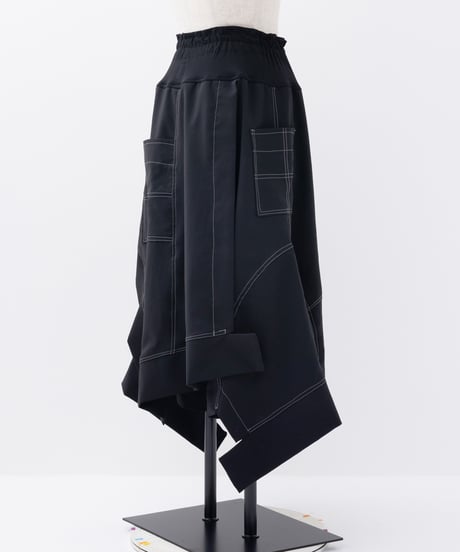 バックラップパンツ〈黒ポリエステル〉