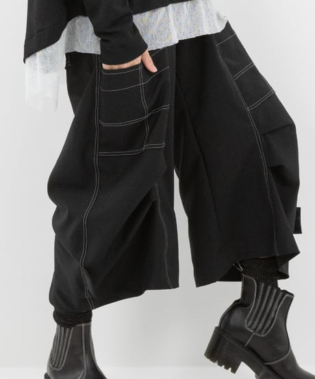 Basic Rin タックタックパンツ〈冬の黒〉 【ご注文いただいてからの制作】