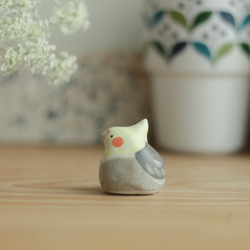 オカメインコ（グレー / ホワイト） | 陶ノ鳥 ひよこや