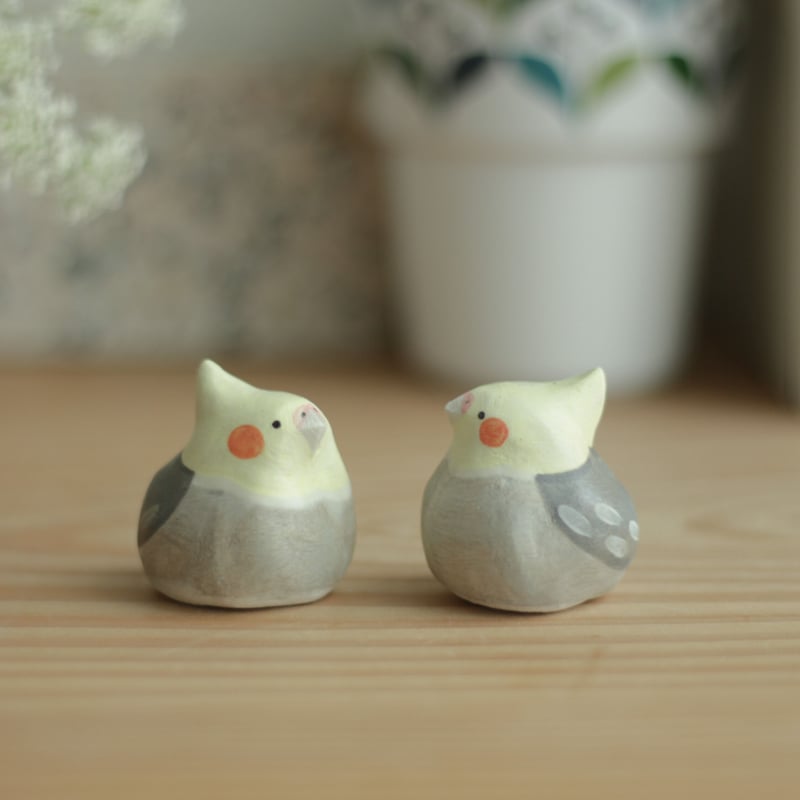 オカメインコ（グレー / ホワイト） | 陶ノ鳥 ひよこや