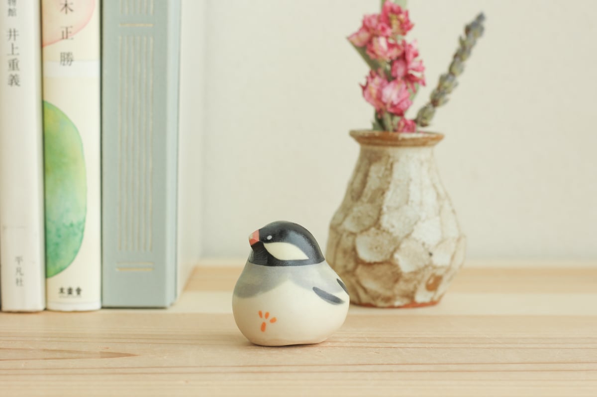 清水焼 文鳥 つがい フィギュリン 陶磁器 置物 飾り物 白文鳥 清水焼 文鳥 つがい フィギュリン 陶磁器 置物 飾り物 白文鳥