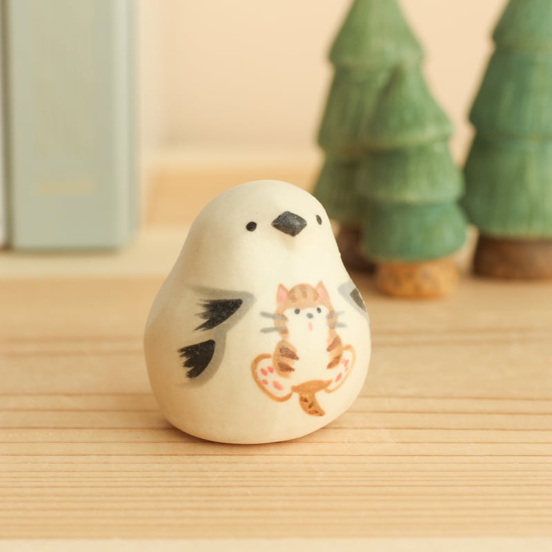 シマエナガ Hug ♡茶トラ猫 ＃002 | 陶ノ鳥 ひよこや