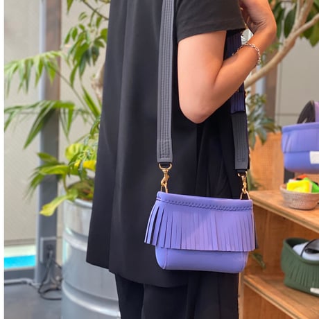 Lozz Sandra Mini Fringe Shoulder Bag / Lavender x C grey