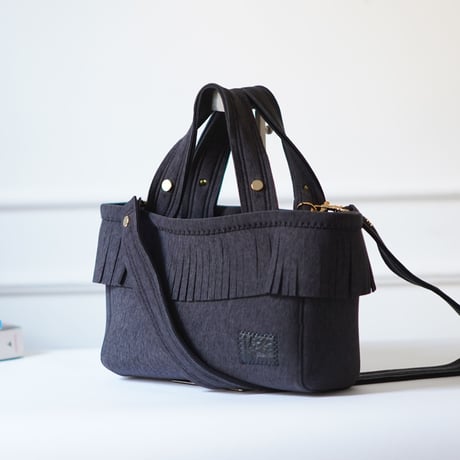 Lozz Sandra/fringe tote bag/Ash grey