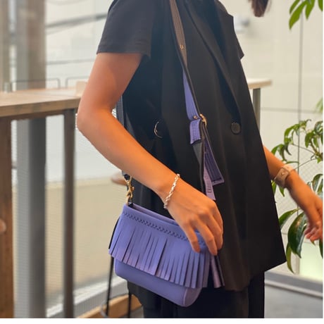 Lozz Sandra Mini Fringe Shoulder Bag / Lavender x C grey