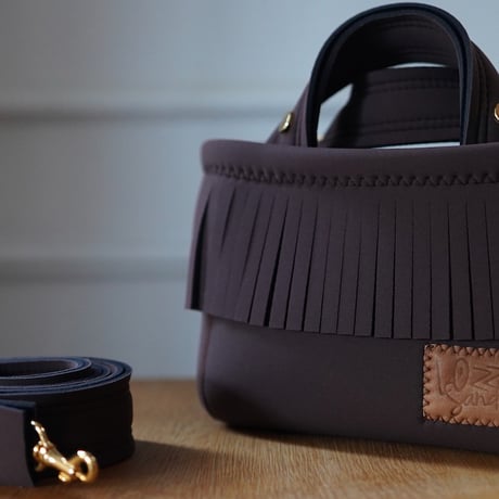Lozz Sandra / Fringe Mini Totebag _(BROWN)