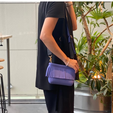 Lozz Sandra Mini Fringe Shoulder Bag / Lavender x C grey