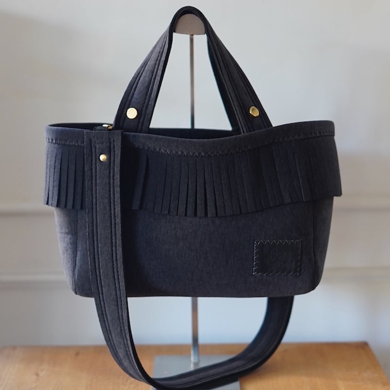 Lozz Sandra / Fringe Totebag _(ASH BLACK) | R/h 