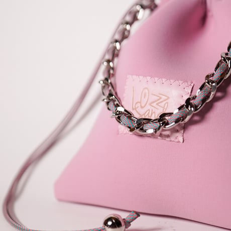 Lozz Sandra/Flow Chain Pouch_B pink(Silver)