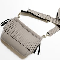 Lozz Sandra Mini Fringe Shoulder Bag / Grey