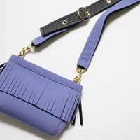 Lozz Sandra Mini Fringe Shoulder Bag / Lavender x C grey