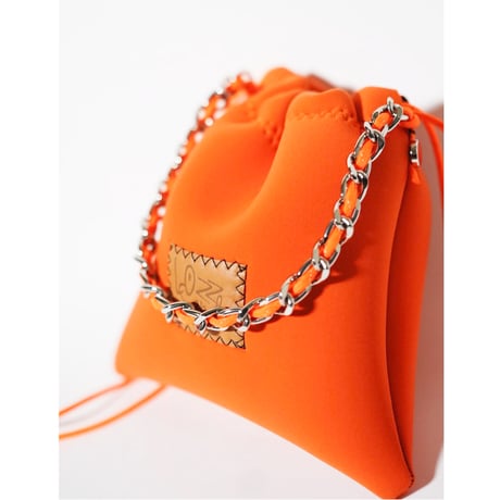 Lozz Sandra/Flow Chain Pouch_Orange_(Silver)