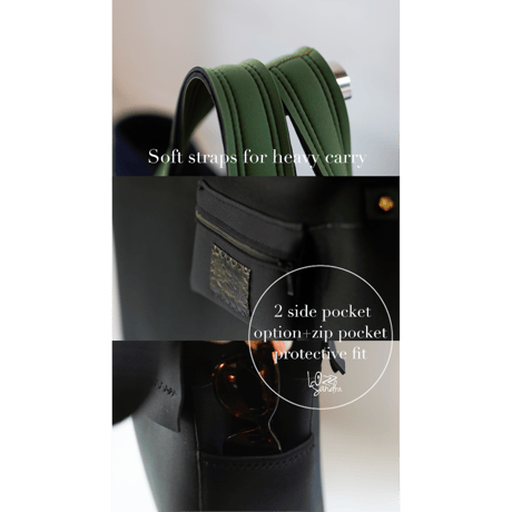 Lozzsandra | ZAG Totebag (Khaki x gold )+zip pocket