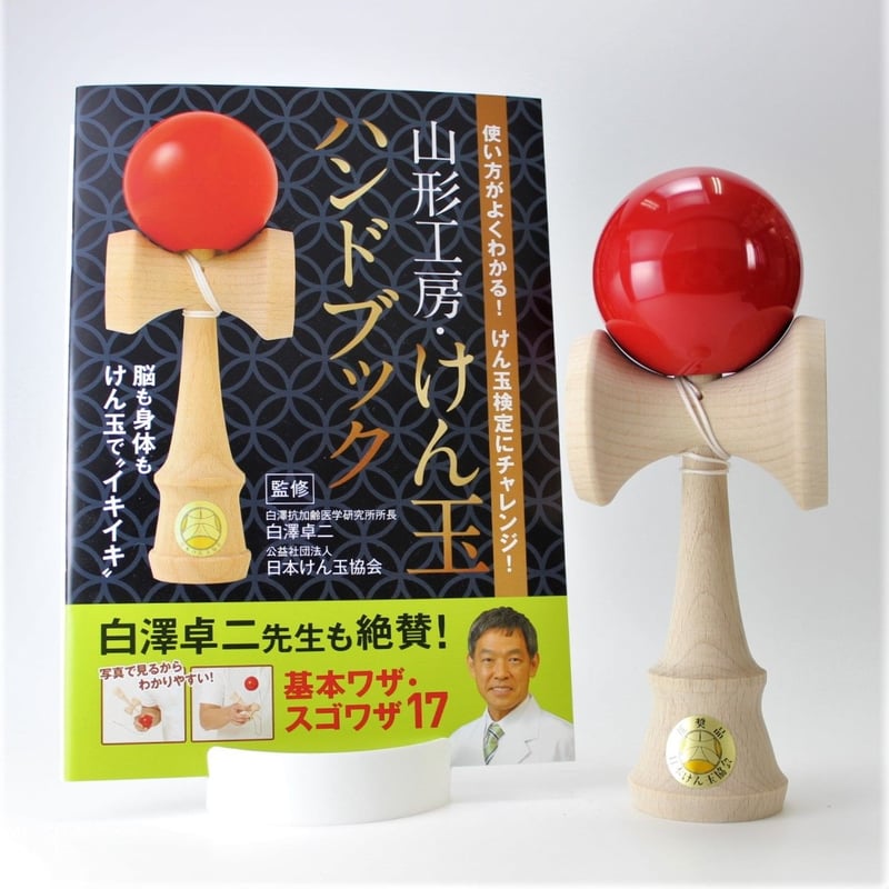 福祉けん玉 大晴 赤 ハンドブックセット | 山形工房けん玉SHOP 福祉けん玉 大晴 赤 ハンドブックセット | 山形工房けん玉SHOP