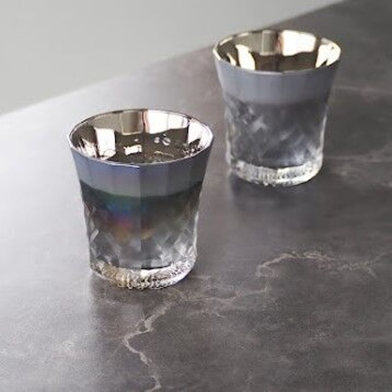 ガラスです ガラス クリスタルロックグラス「彩色かわせみ」 自由工房 西田雅之