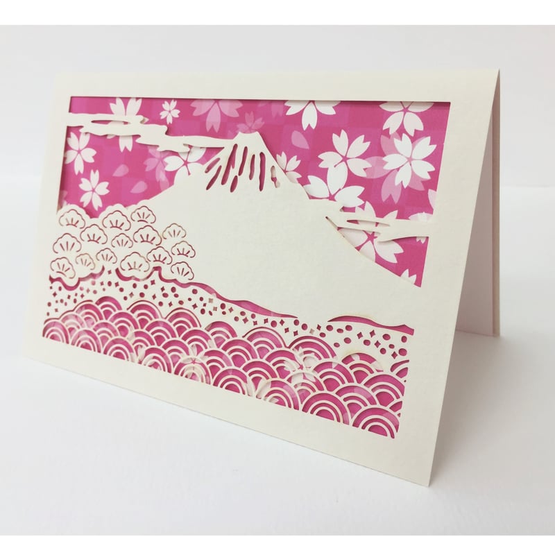 しずおか富士山セット 切り絵レターセット 2種＋ヒノキのマグネット3種