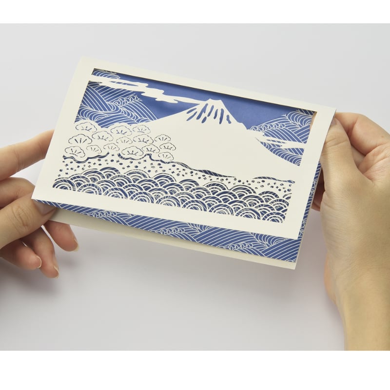 しずおか富士山セット 切り絵レターセット 2種＋ヒノキのマグネット3種