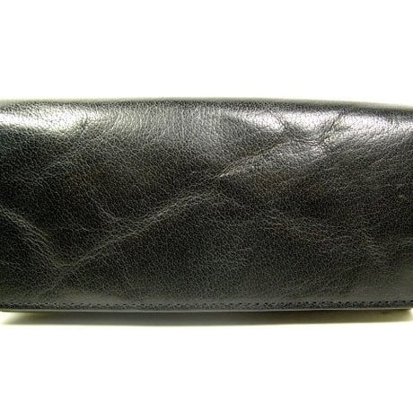 長財布　（札入れ広め）バッファロー革　ブラック