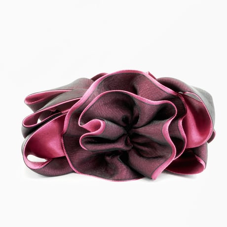 ボリューム リボン シフォン バナナクリップ レディース ヘアクリップ ヘアアクセサリー：HBN131001