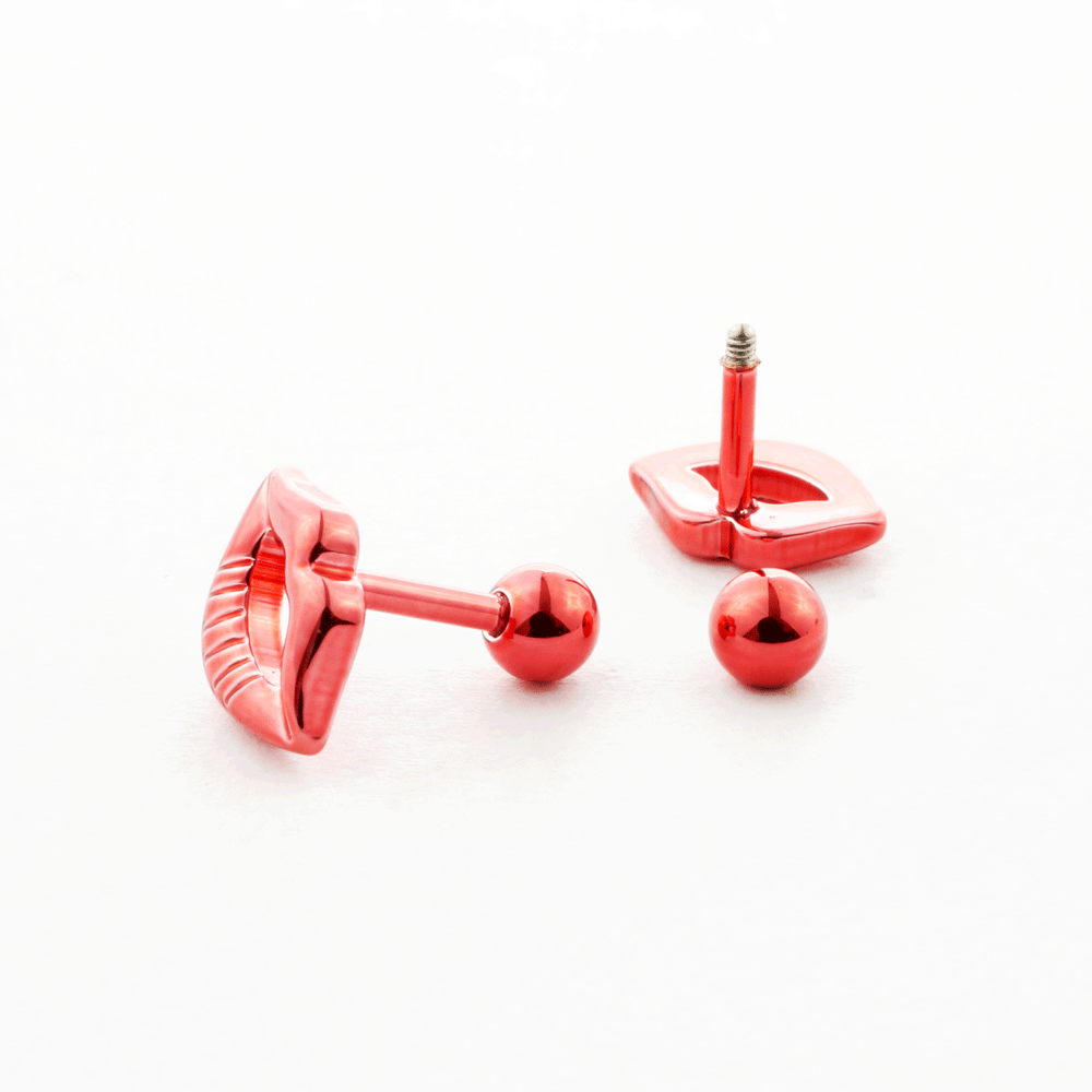 両耳用（2個セット）唇 リップ 16G サージカルステンレスピアス 軟骨