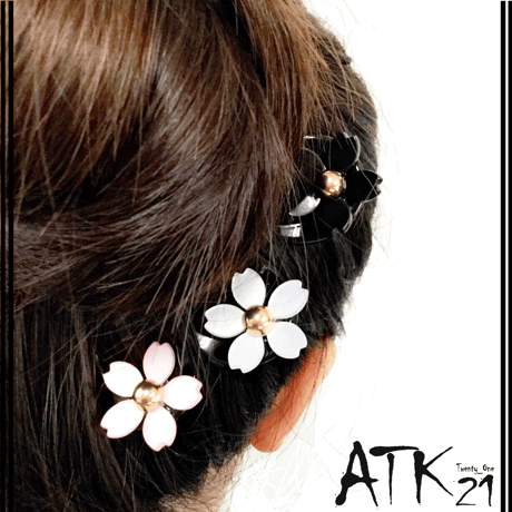 桜 さくら U字簪 かんざし サクラ Uピン 夜会巻き 浴衣 着物 コーム 髪飾り ヘアアレンジ レディース ヘアアクセサリー：HCM180702