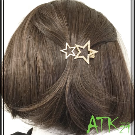 星 スターモチーフ パール ゴールド  ヘアクリップ ダッカール くちばしクリップ 上品 大人アクセ 簡単ヘアアレンジ レディース ヘアアクセサリー：HD171213