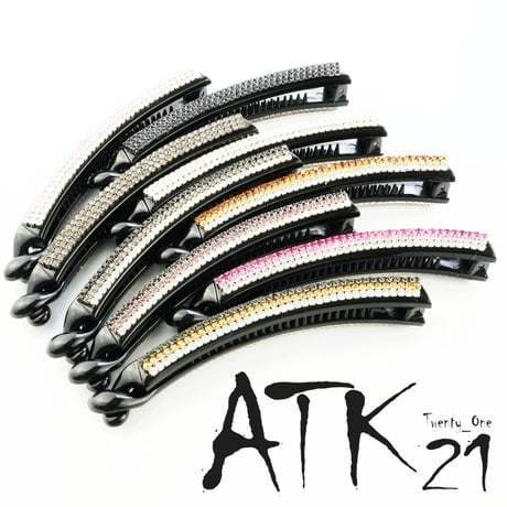3連 ラインストーン バナナクリップ シンプル 上品 きれい目コーデ 簡単ヘアアレンジ レディース ヘアアクセサリー：BNN170301