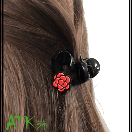 ハート カメリア ミニバンスクリップ プチヘアクリップ cute 大人可愛い レディース ヘアアクセサリー：HBS180304