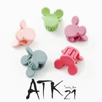 （5個セット） ミッキー パステルカラー ミニバンスクリップ プチヘアクリップ かわいい キッズ レディース ヘアアクセサリー：HBS170207