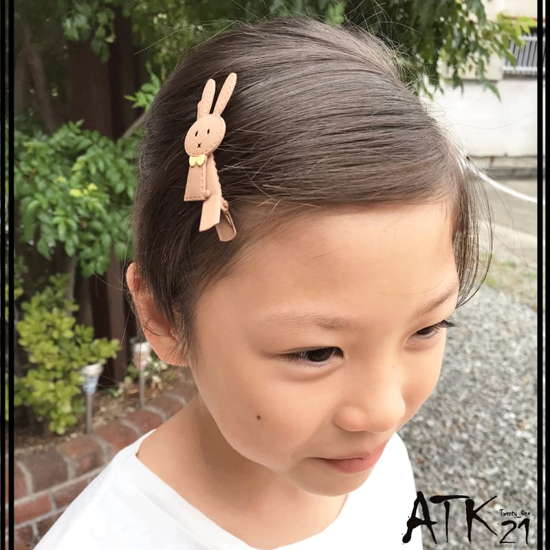 2点セット) ラビット うさぎ ヘアゴム ヘアクリップ 髪留め キッズ