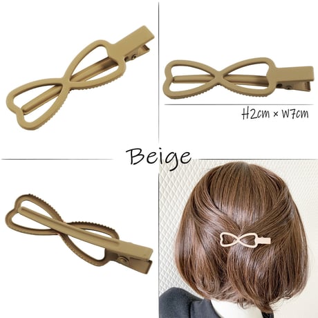 マットカラー リボンモチーフ りぼん Ribbon ヘアクリップ 髪留め 前髪 サイド留め 簡単ヘアアレンジ キッズ 子供 大人可愛い レディース ヘアアクセサリー